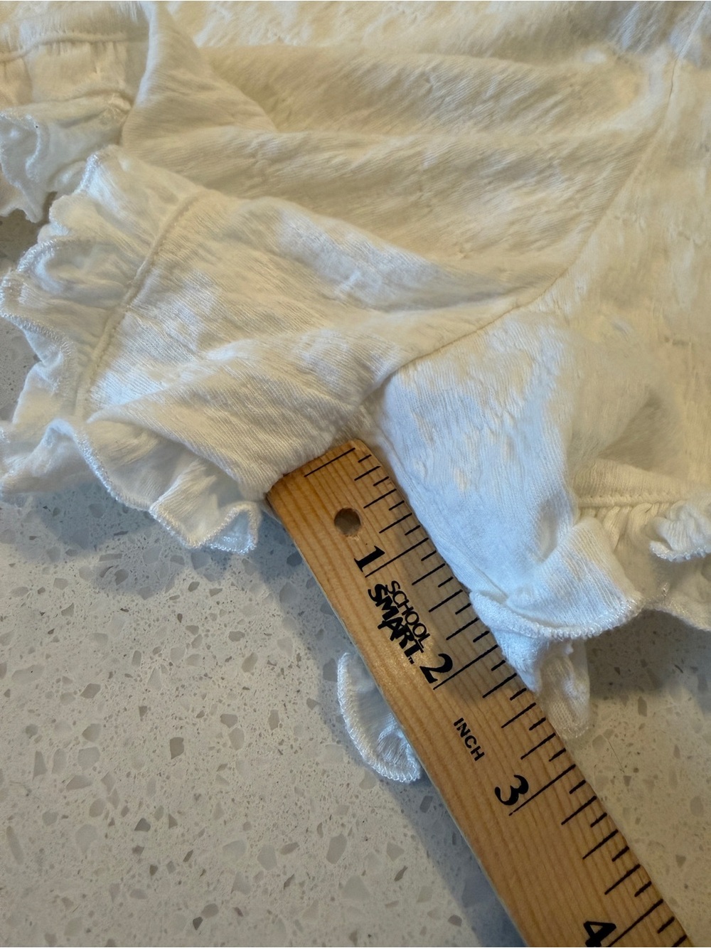 High Waist Ruffle Cotton Shorts - White - Picture 8 of 13